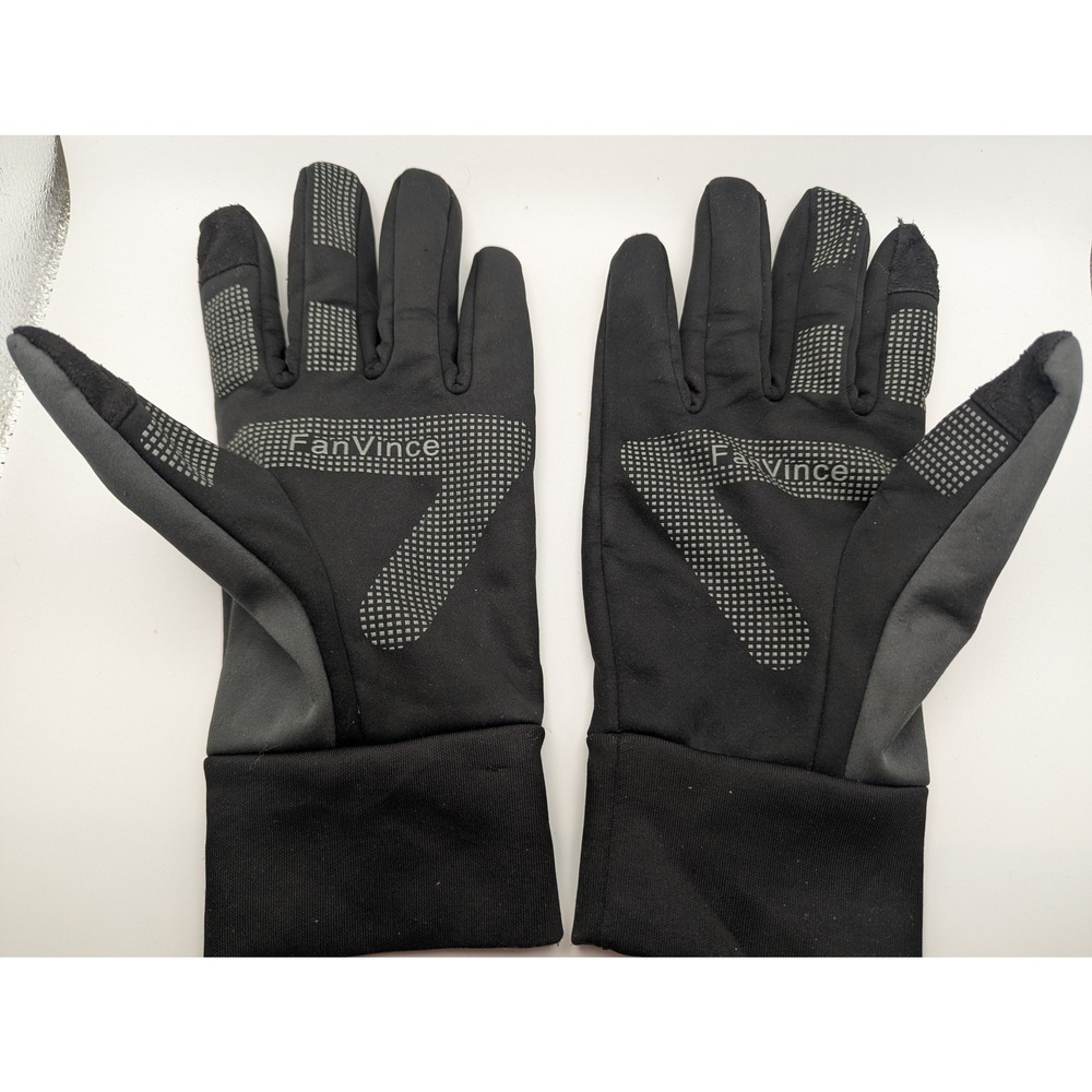 FanVince Black Performance Gloves with Reflective Grip Unisex Men's XL/Women XXL
